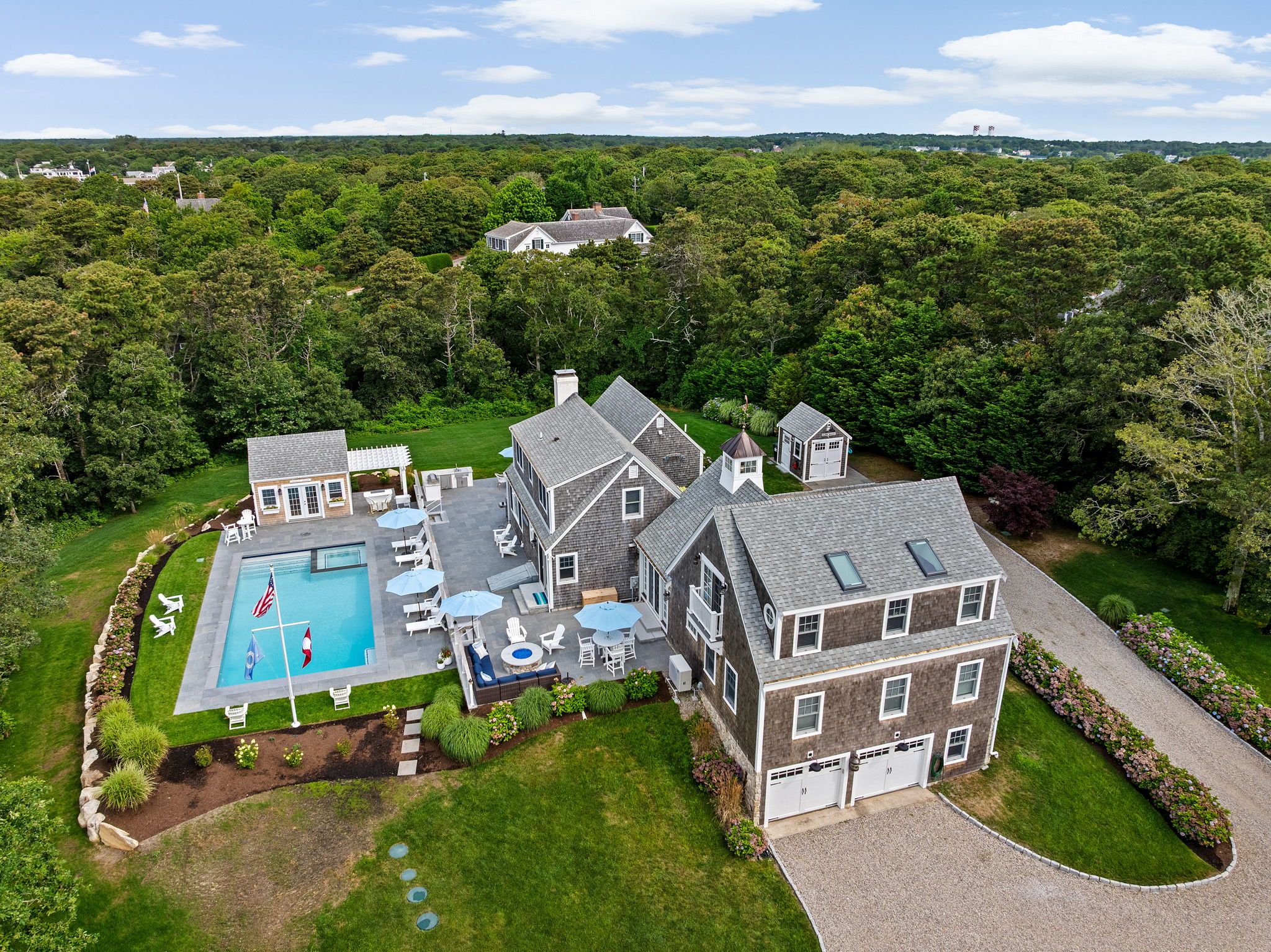 Quiet Chatham setting with privacy and outdoor space.