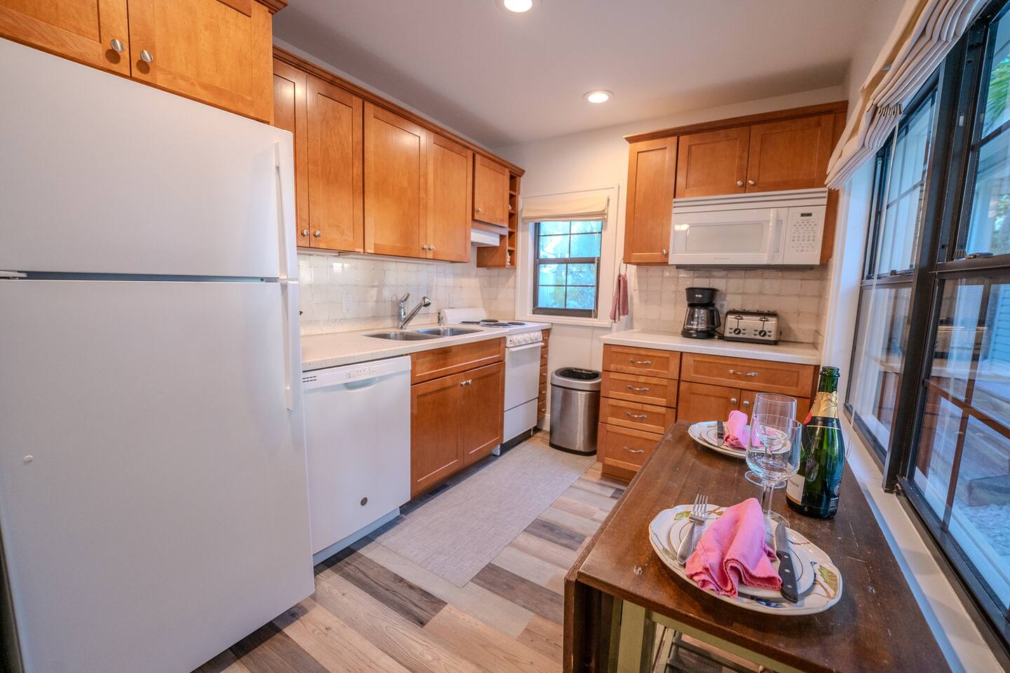 Fully equipped kitchen in our Indian Rocks Beach vacation rental has everything you need for morning coffee or a relaxing dinner after a day on the beach.