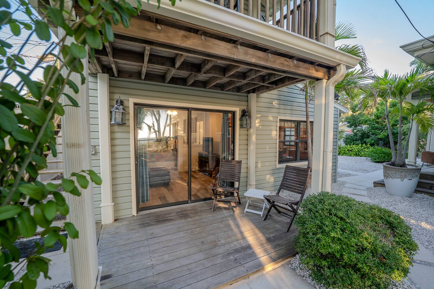 Enjoy outside seating on a cozy covered porch