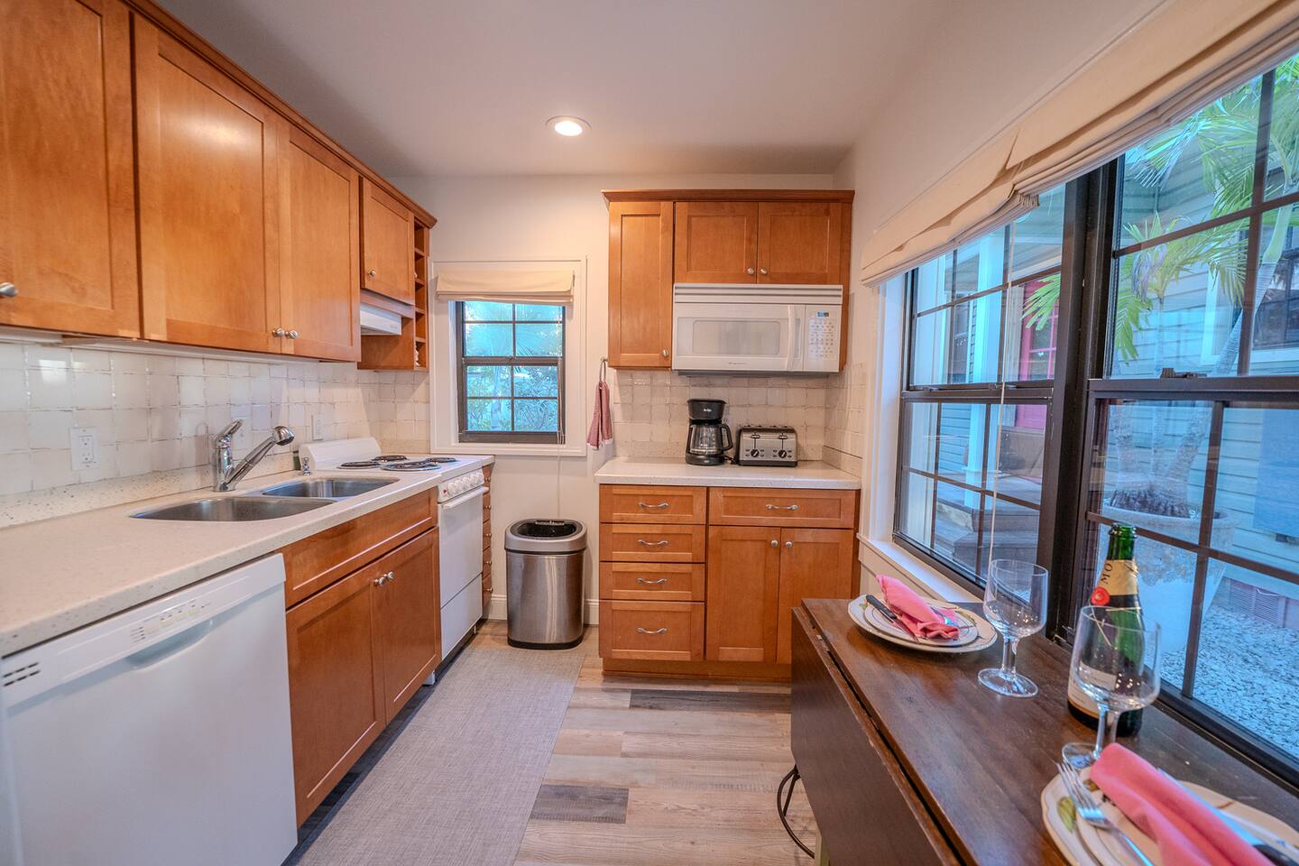 Kitchen is fully equipped with everything you could need during your stay