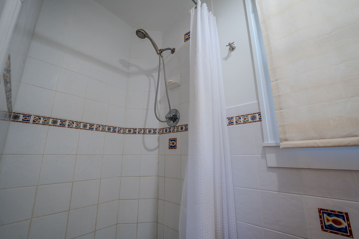 Bathroom for unit B includes walk in shower