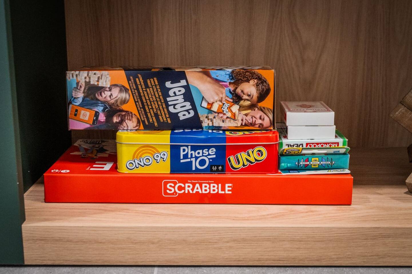 Game night, anyone? Enjoy some downtime with a selection of UNO, jenga and board games available for a fun night in.