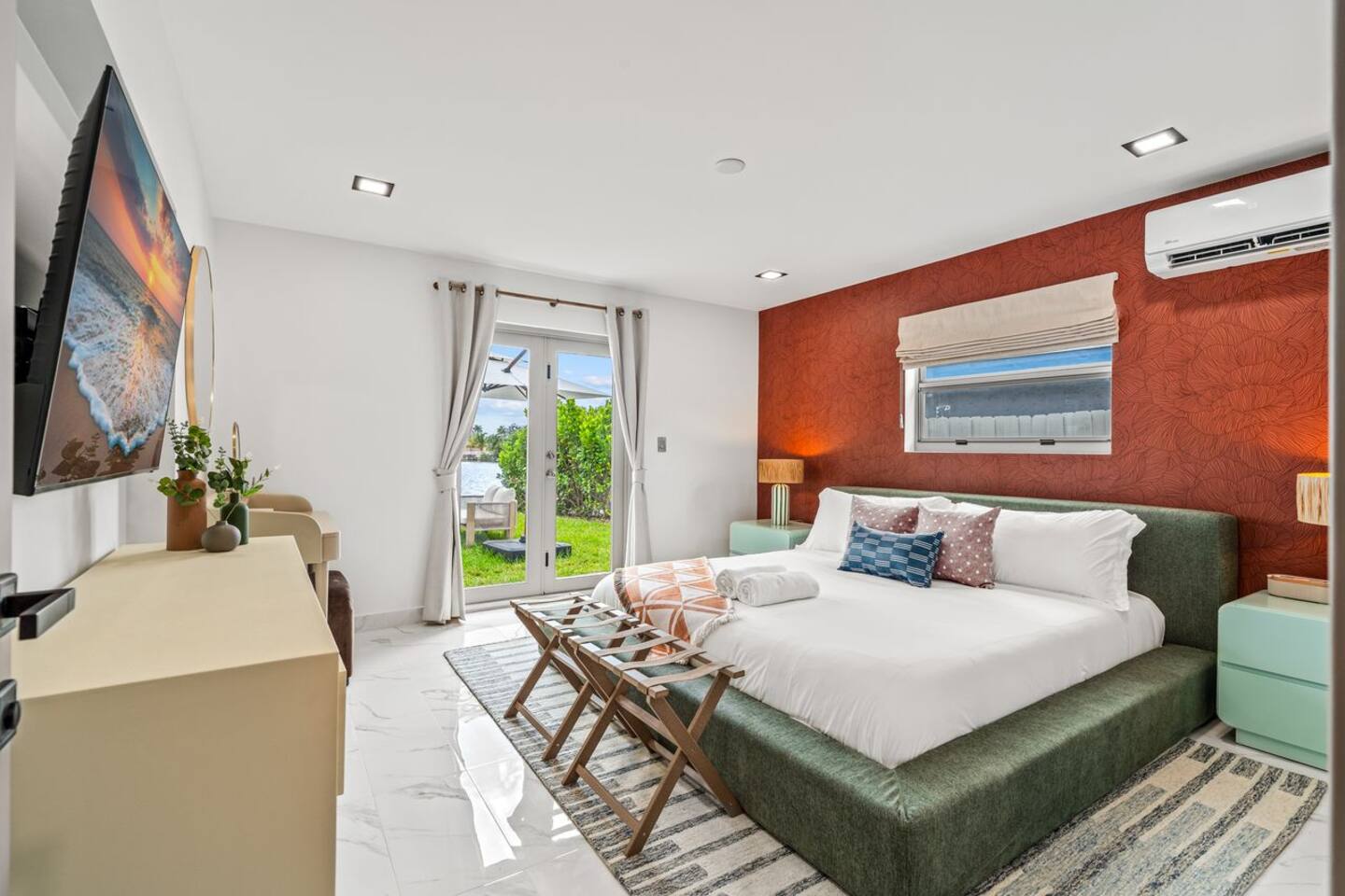 With a spacious king-size bed and a comfortable setting, Bedroom 1 provides a relaxing space to slow down and enjoy a good night’s sleep.