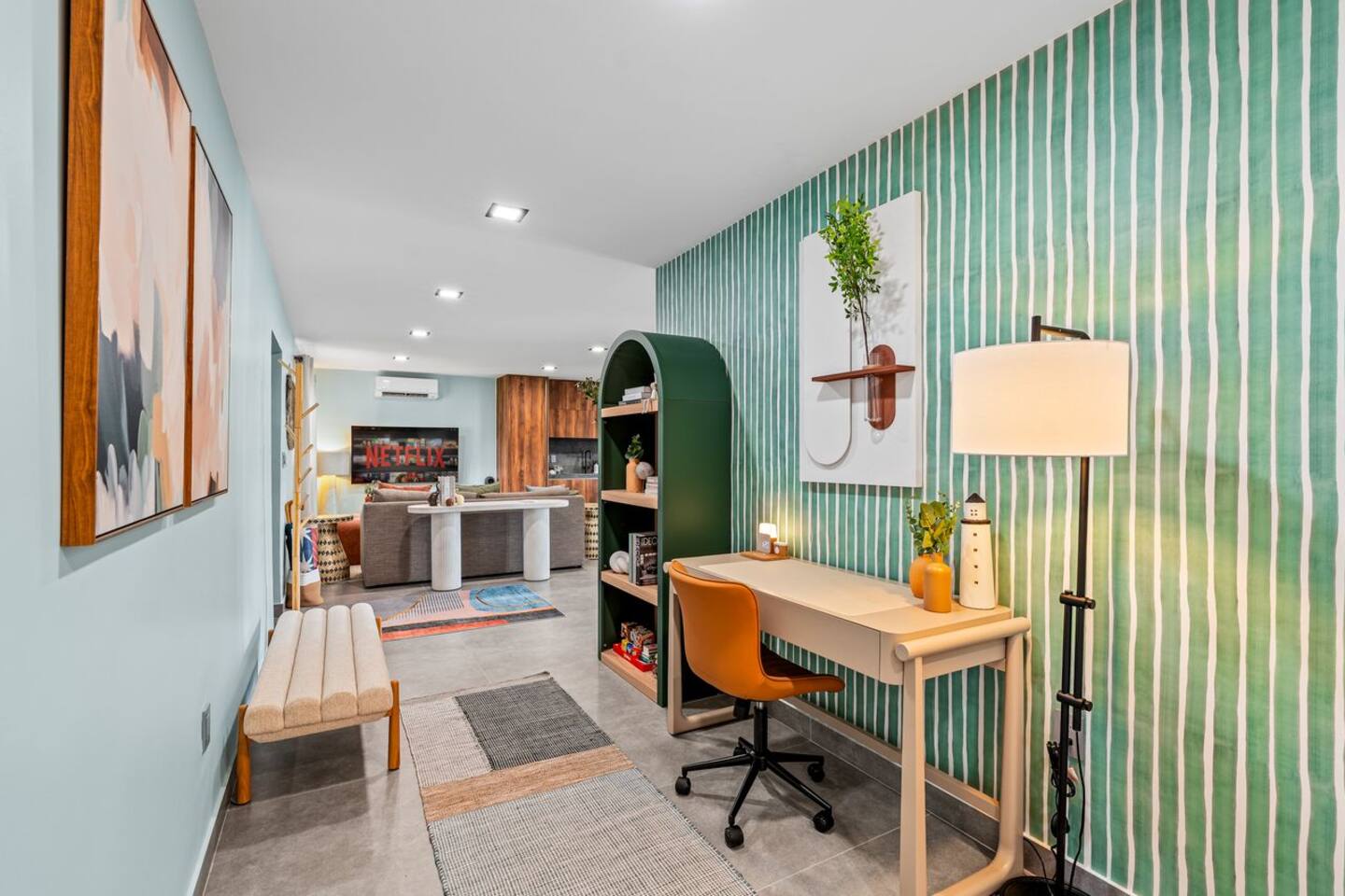 Need to catch up on work or emails? This workspace provides a comfortable spot to stay productive during your stay.
