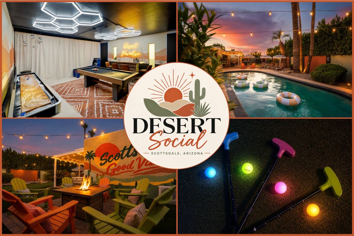 Desert Social Pool, Hot Tub, Game Room + Mini Golf