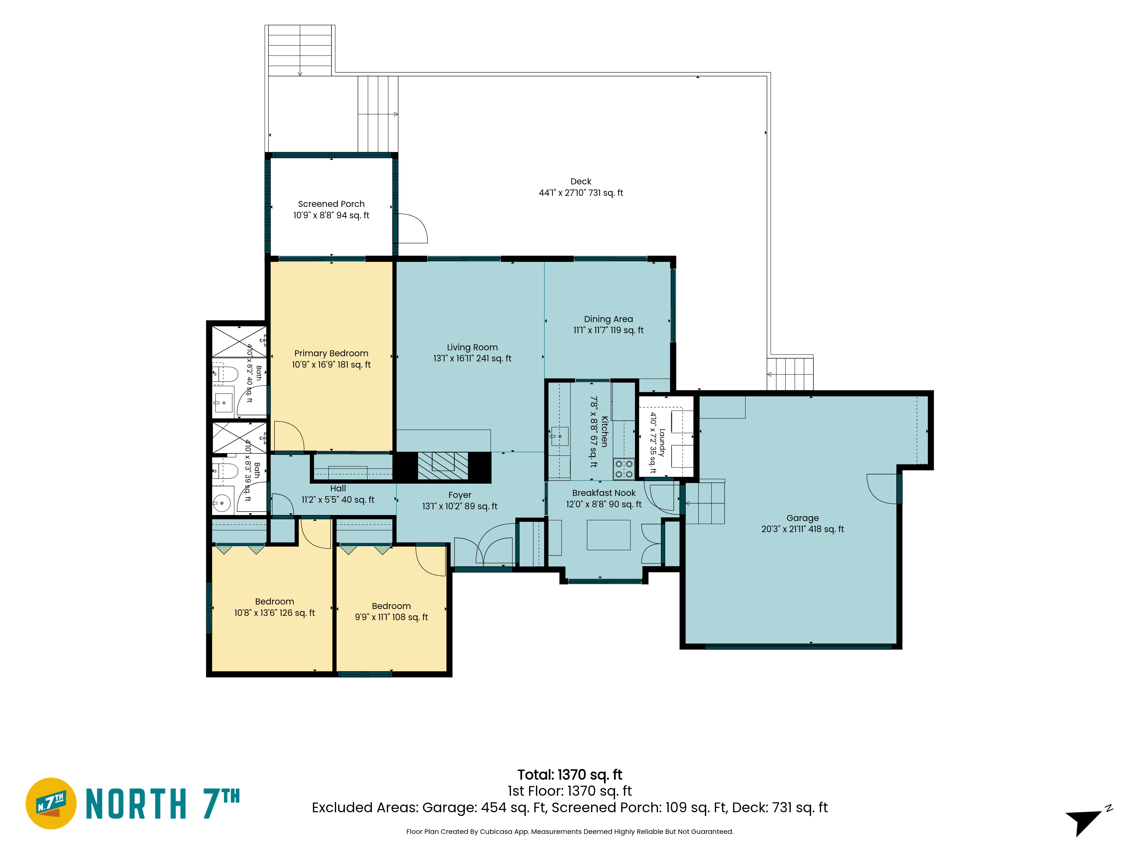Spacious 3BR layout with large deck, screened porch, and open living areas