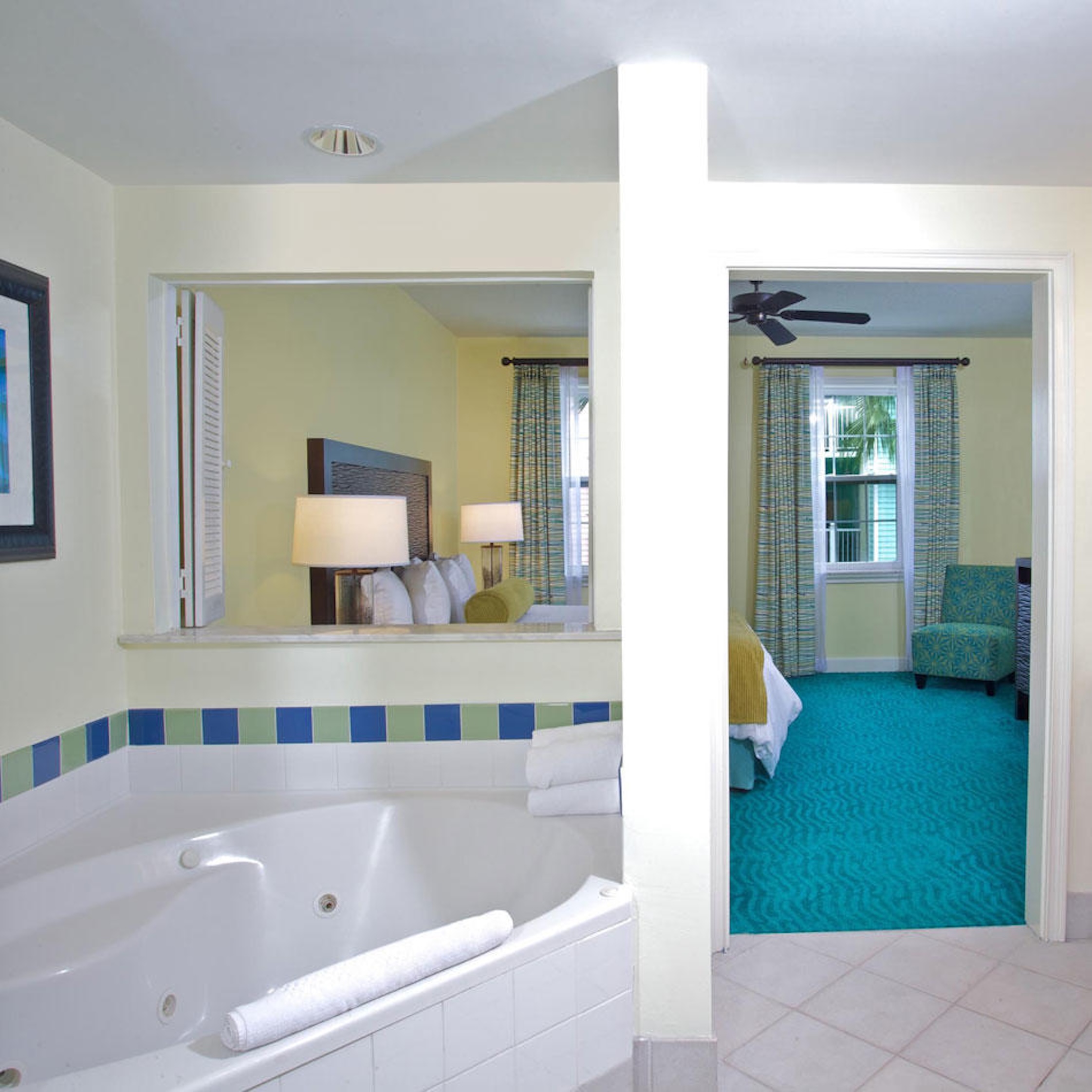 Bright suite with soaking tub and spacious bedroom retreat