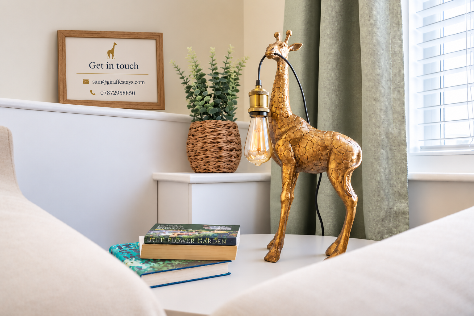Stylish safari-inspired decor with natural light and elegant finishing touches