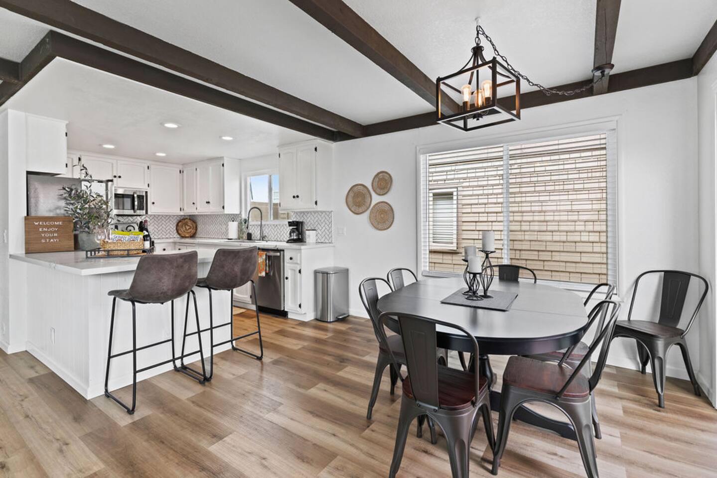 Dining table and breakfast bar