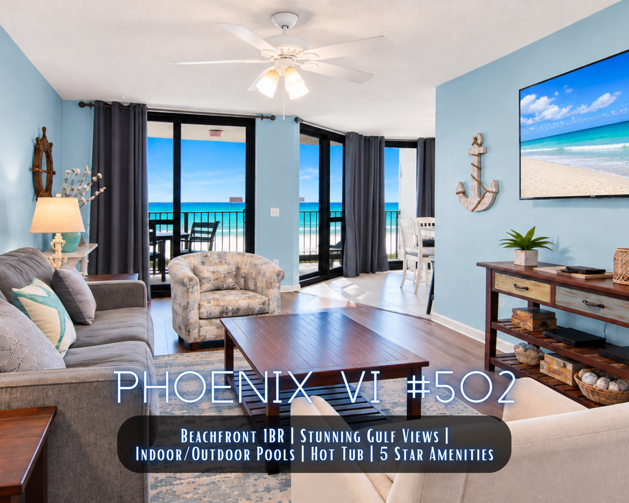 "Phoenix VI #502" | Beachfront 1BR | Stunning Gulf Views | Indoor & Outdoor Pool | Hot Tub | Gym | Sleeps 4
