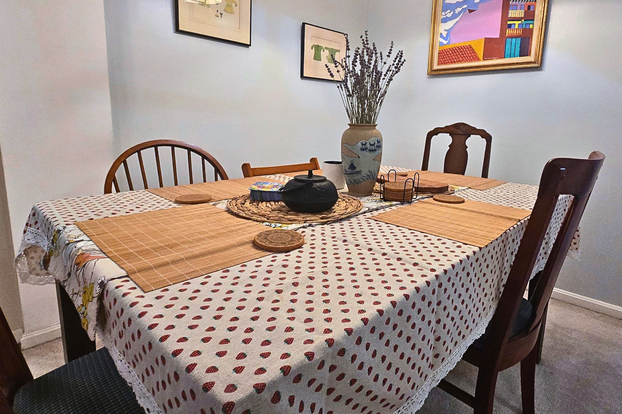 Charming dining nook with seating for four and warm, homey decor