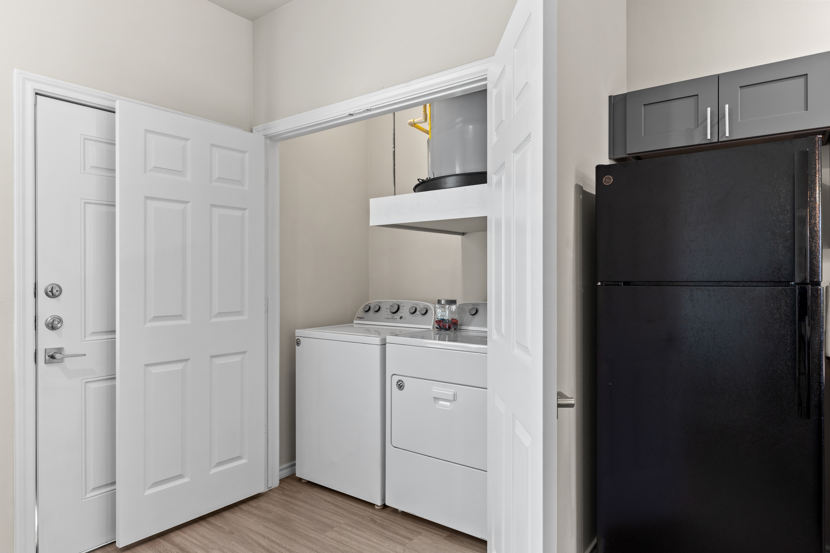 Convenient in-unit washer/dryer with extra storage space