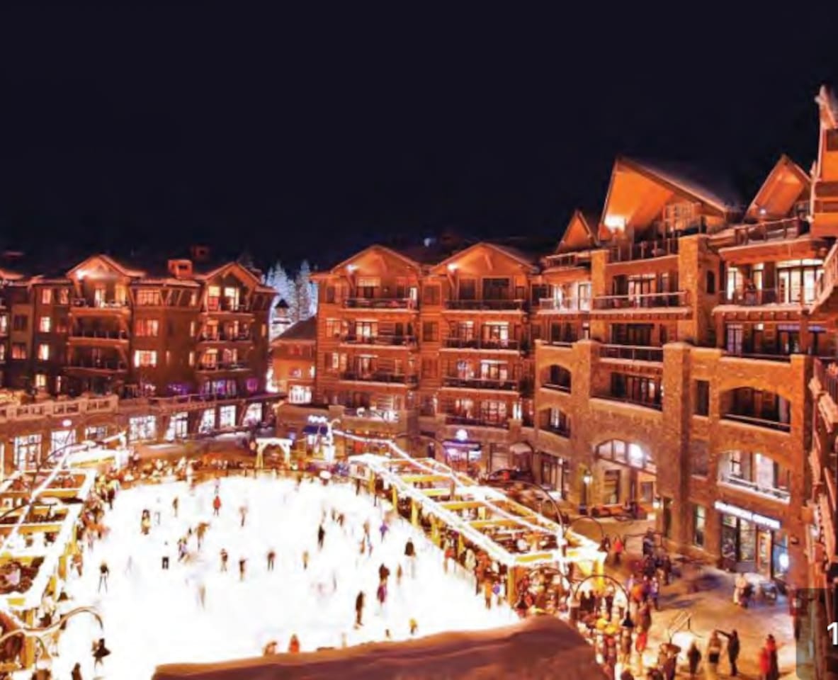 NORTHSTAR LODGE LUXURY RESORT, LAKE TAHOE  RESORT VIEW AND SKATING