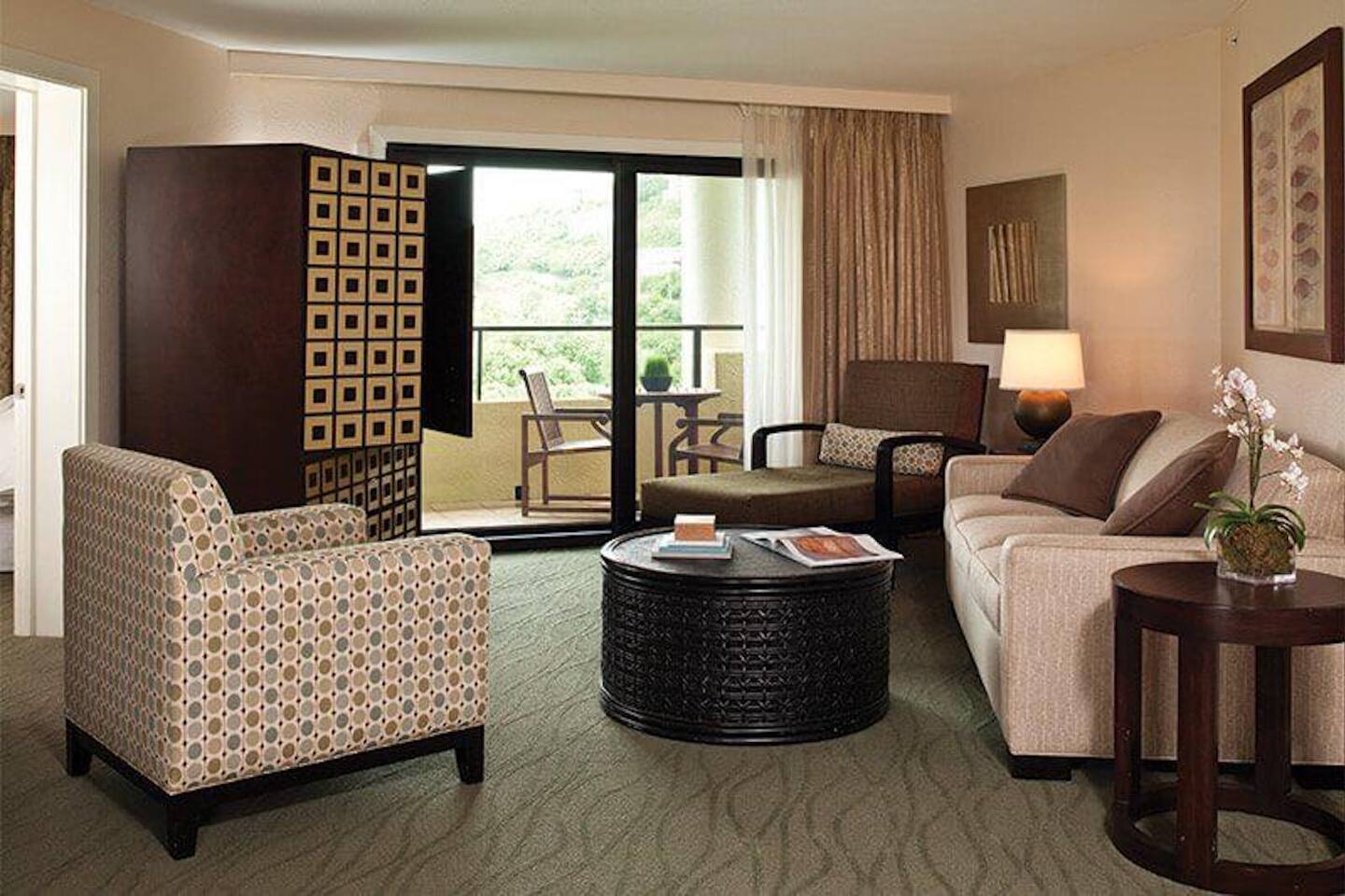 Living Room with Balcony view