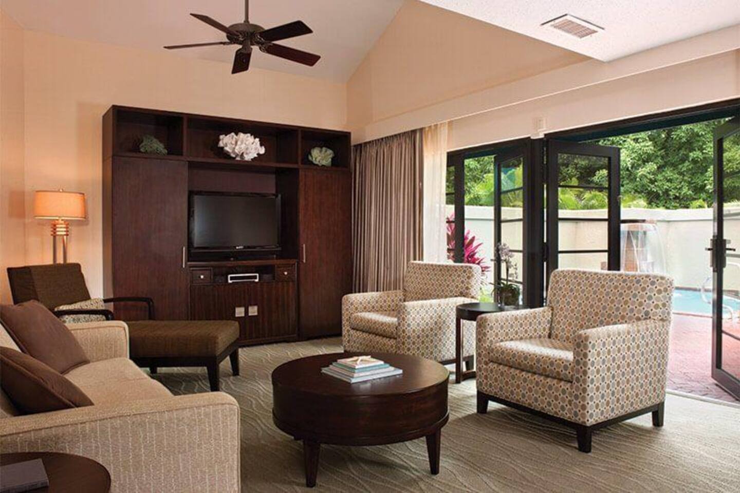 TV Lounge with Sofas and Private Pool