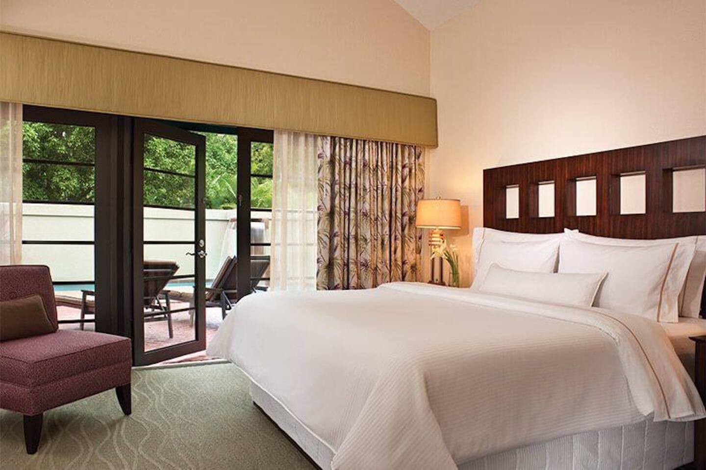 Bedroom with Private Pool view