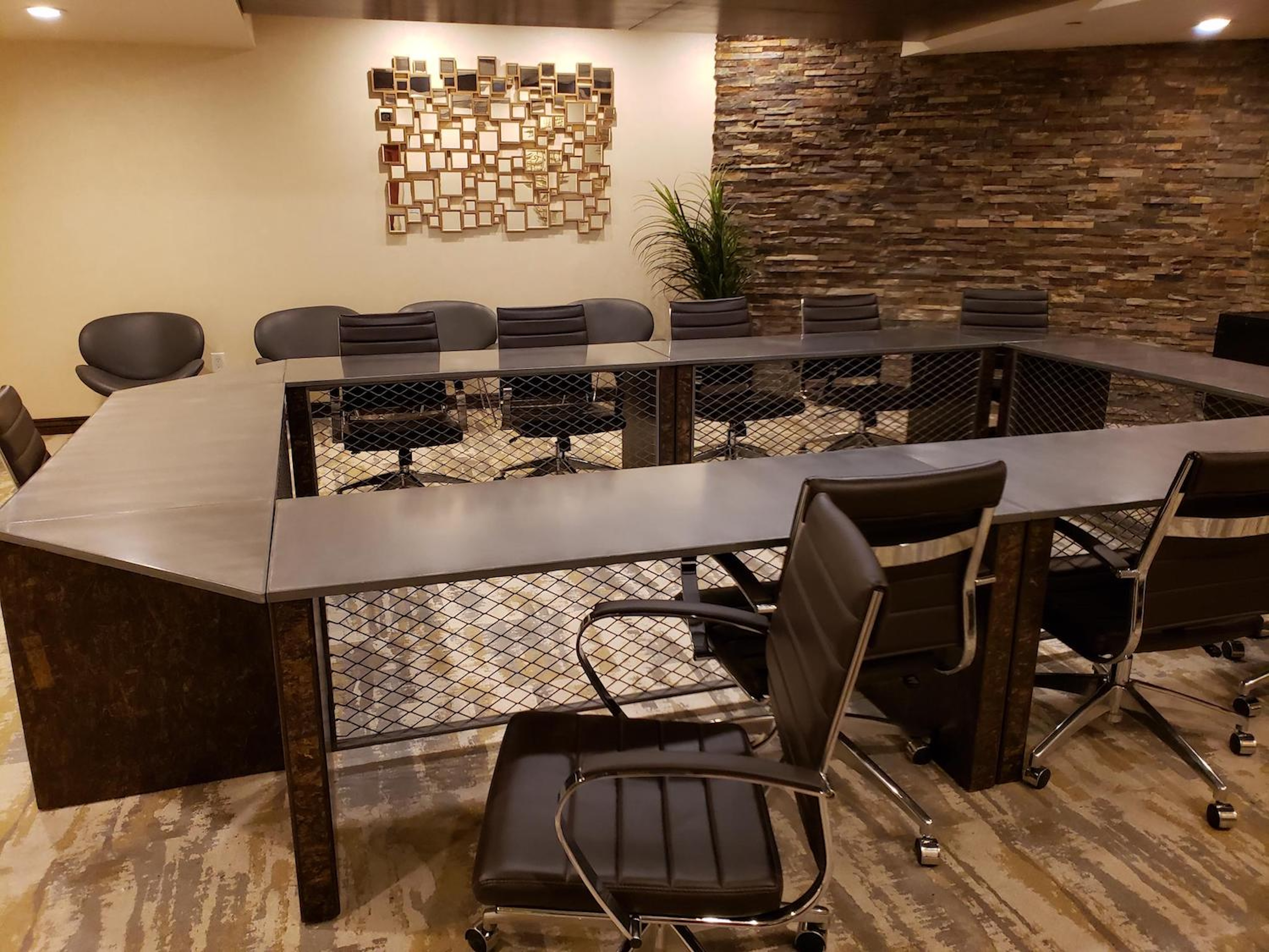 Modern conference room with stylish design and spacious group seating