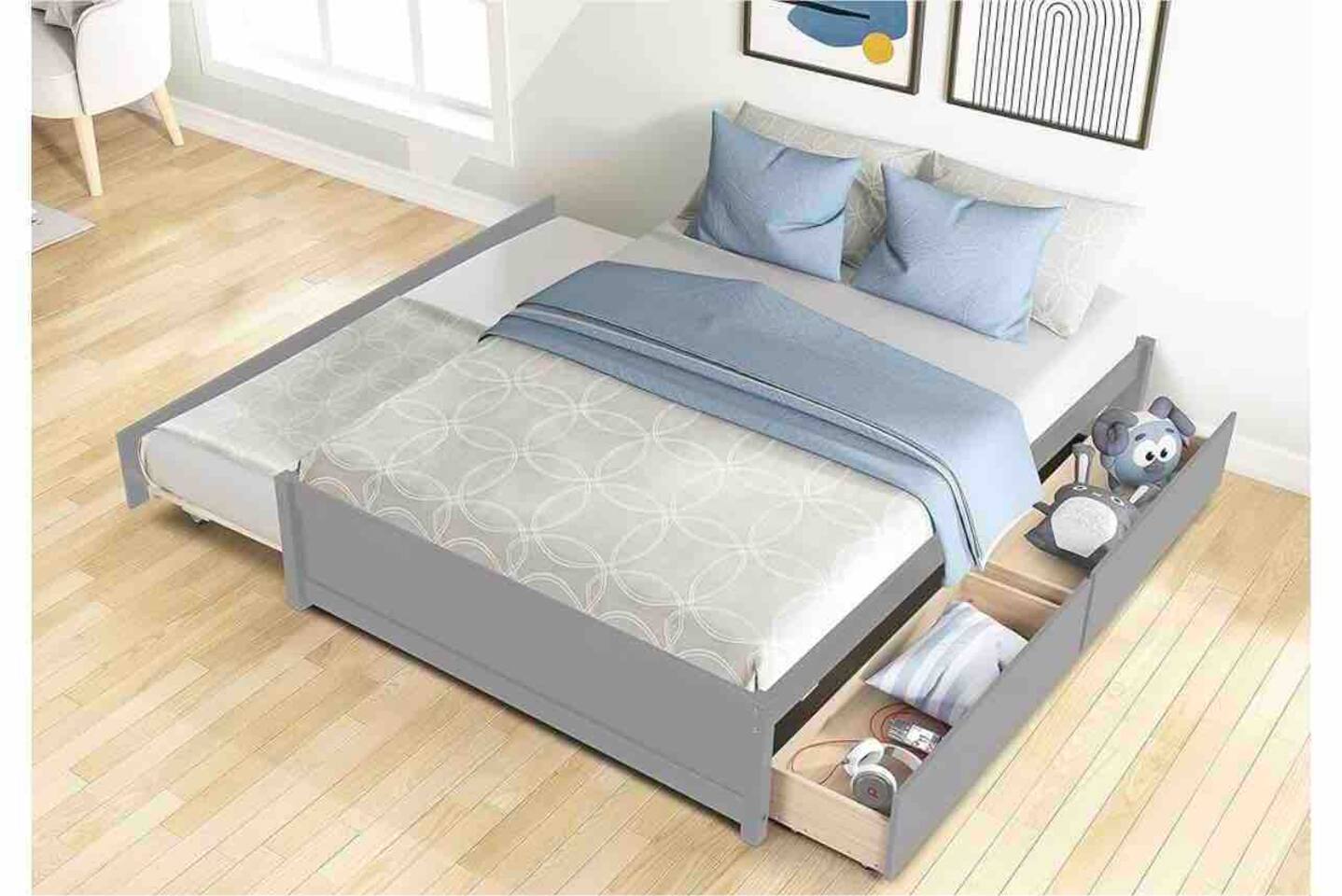 BED WITH STORAGE DRAWER, FAMILY-FRIENDLY, organic cool bedsheets
