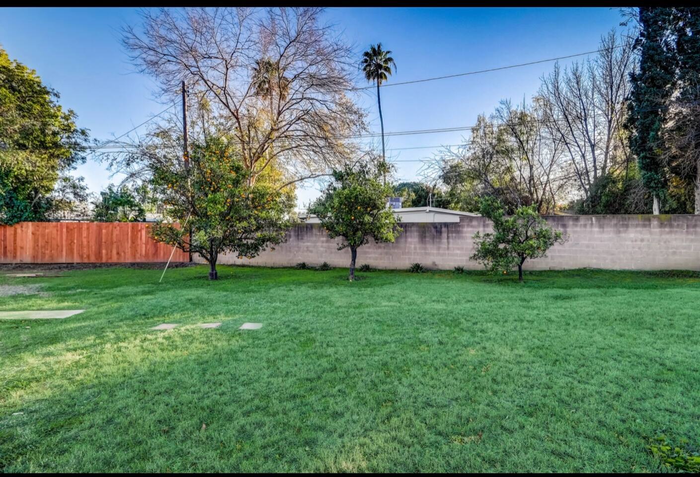 LARGE BACKYARD, LUSH GREEN LAWN