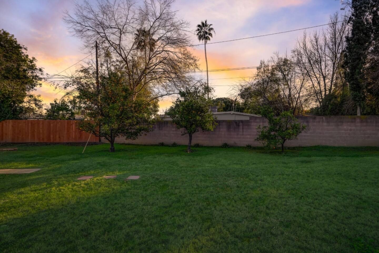 LARGE BACKYARD, LUSH GREEN LAWN