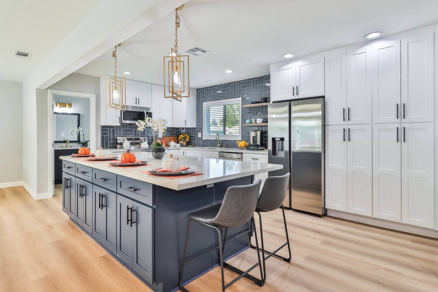 LARGE KITCHEN ISLAND, STAINLESS STEEL