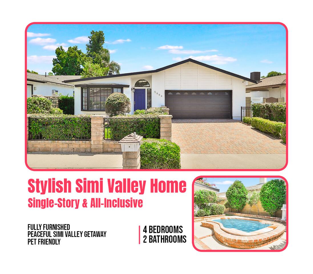 Modern single-story home with clean lines and gated sides.