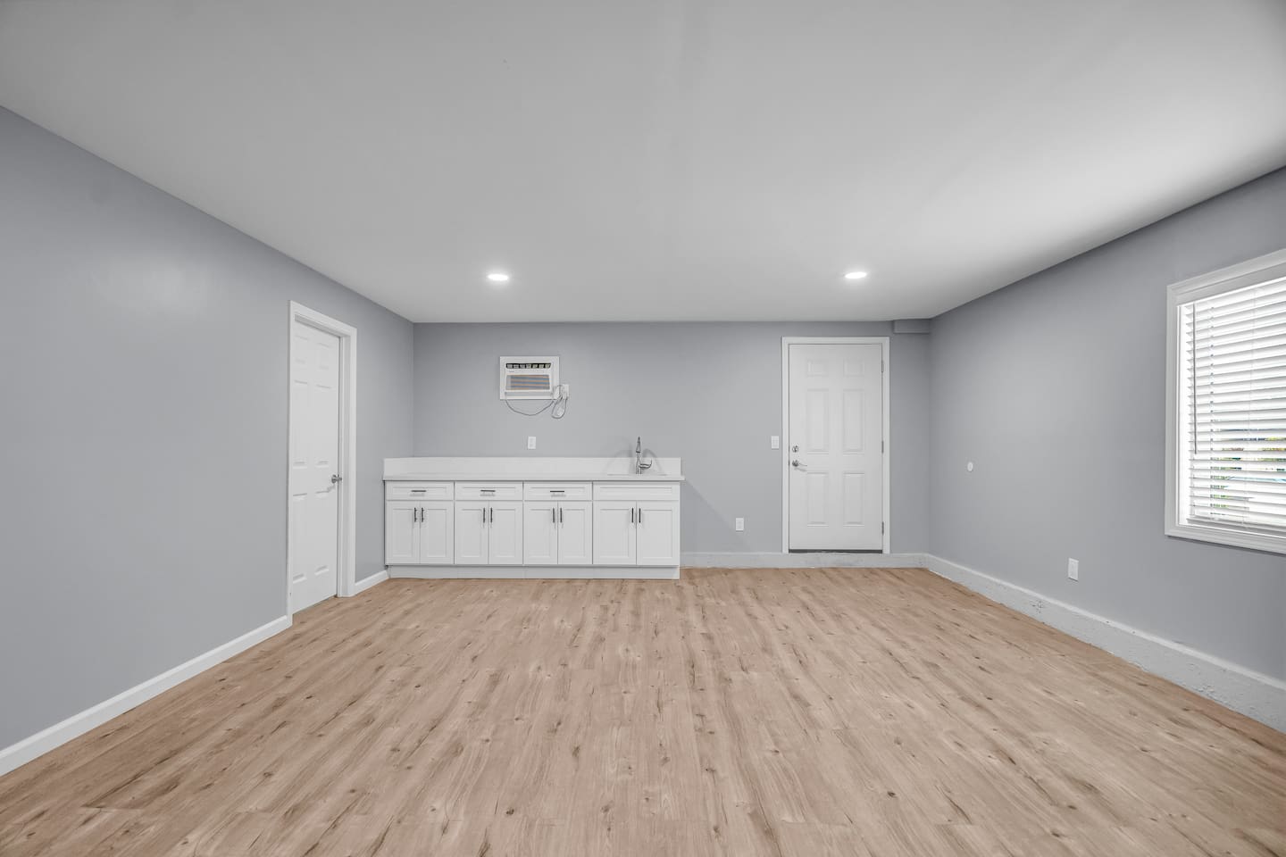 Bright, flexible space with clean finishes