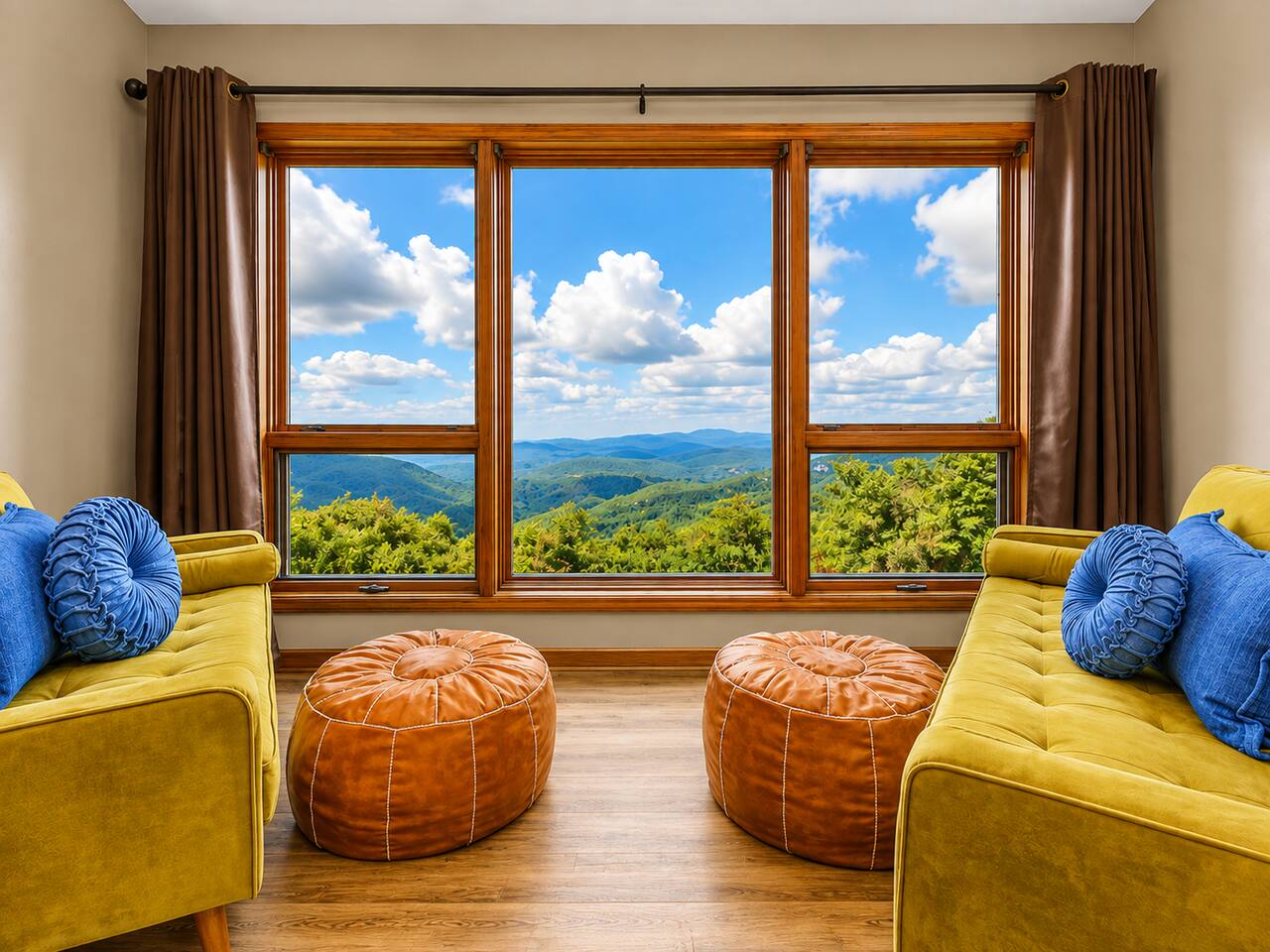Your front-row seat to the Smokies! Relax in the cozy sitting area and take in sweeping mountain views through the wall of windows. It’s the perfect peaceful spot for parents to enjoy morning coffee while the family gets ready for the day.