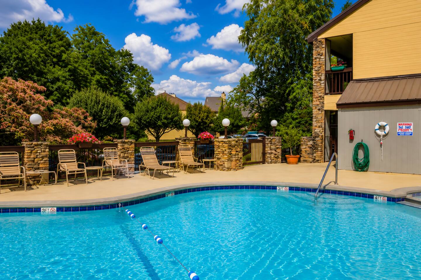 Make sunny vacation days even better at the seasonal community pool! Kids can splash and play while parents relax poolside, all surrounded by beautiful mountain scenery. A fun family amenity just steps from your Smoky Mountain retreat!
