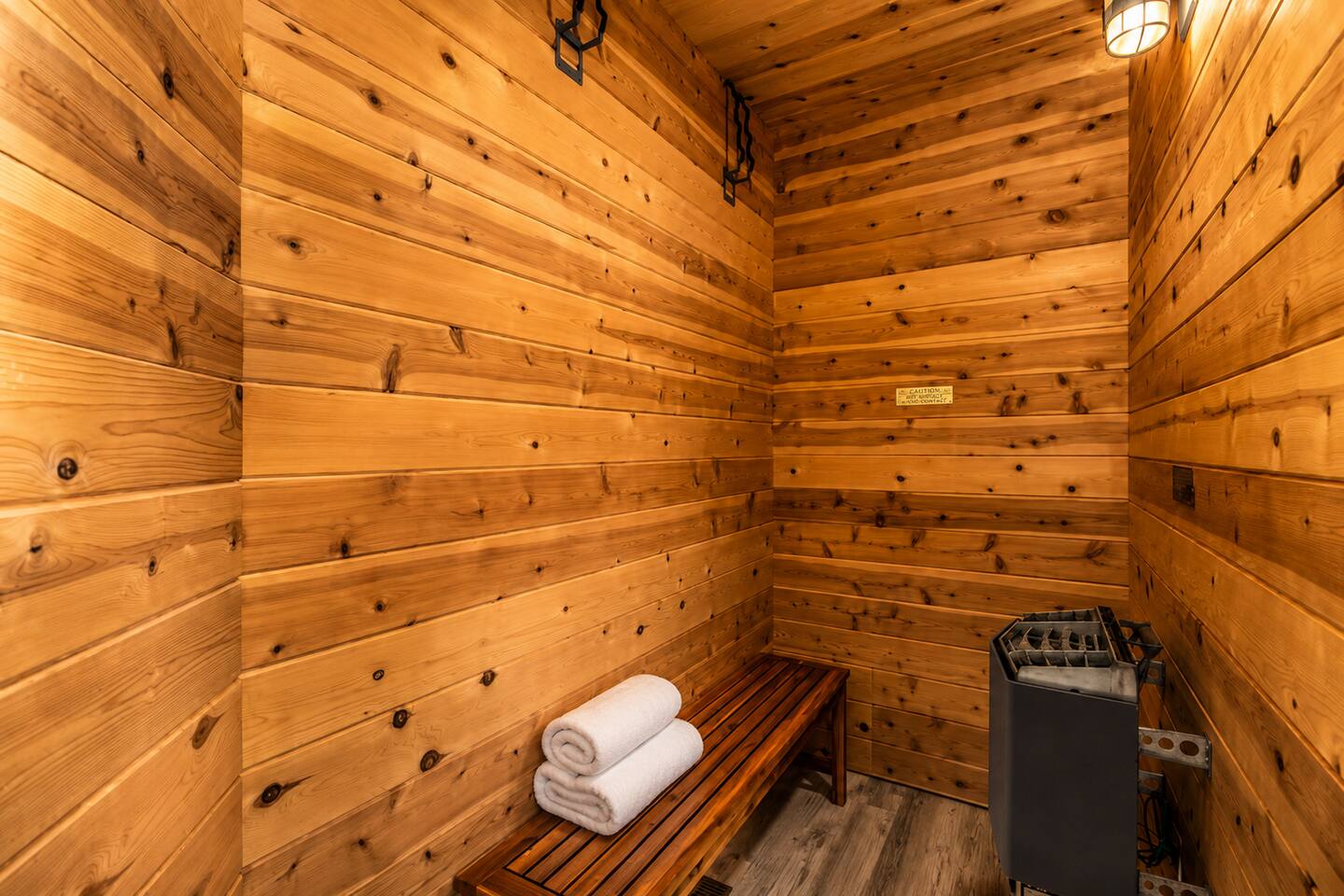 Unwind in your private upstairs sauna—the perfect retreat after a day of hiking, shopping, or exploring. Designed for ultimate relaxation, this exclusive spa-like amenity brings comfort and luxury to your mountain escape.