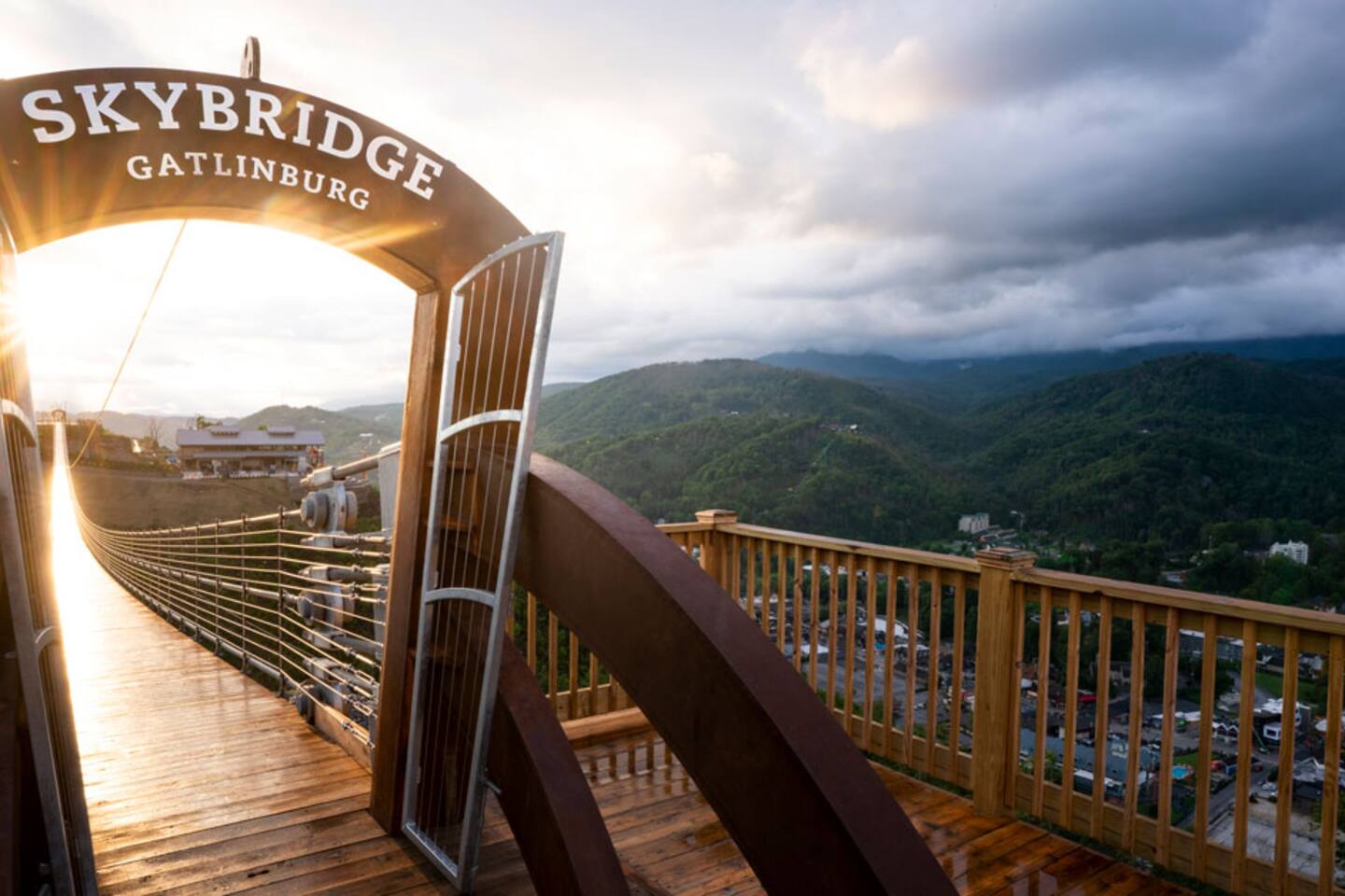Gorgeous views from the Skybridge located in Downtown Gatlinburg only 3.8 miles from our Chalet