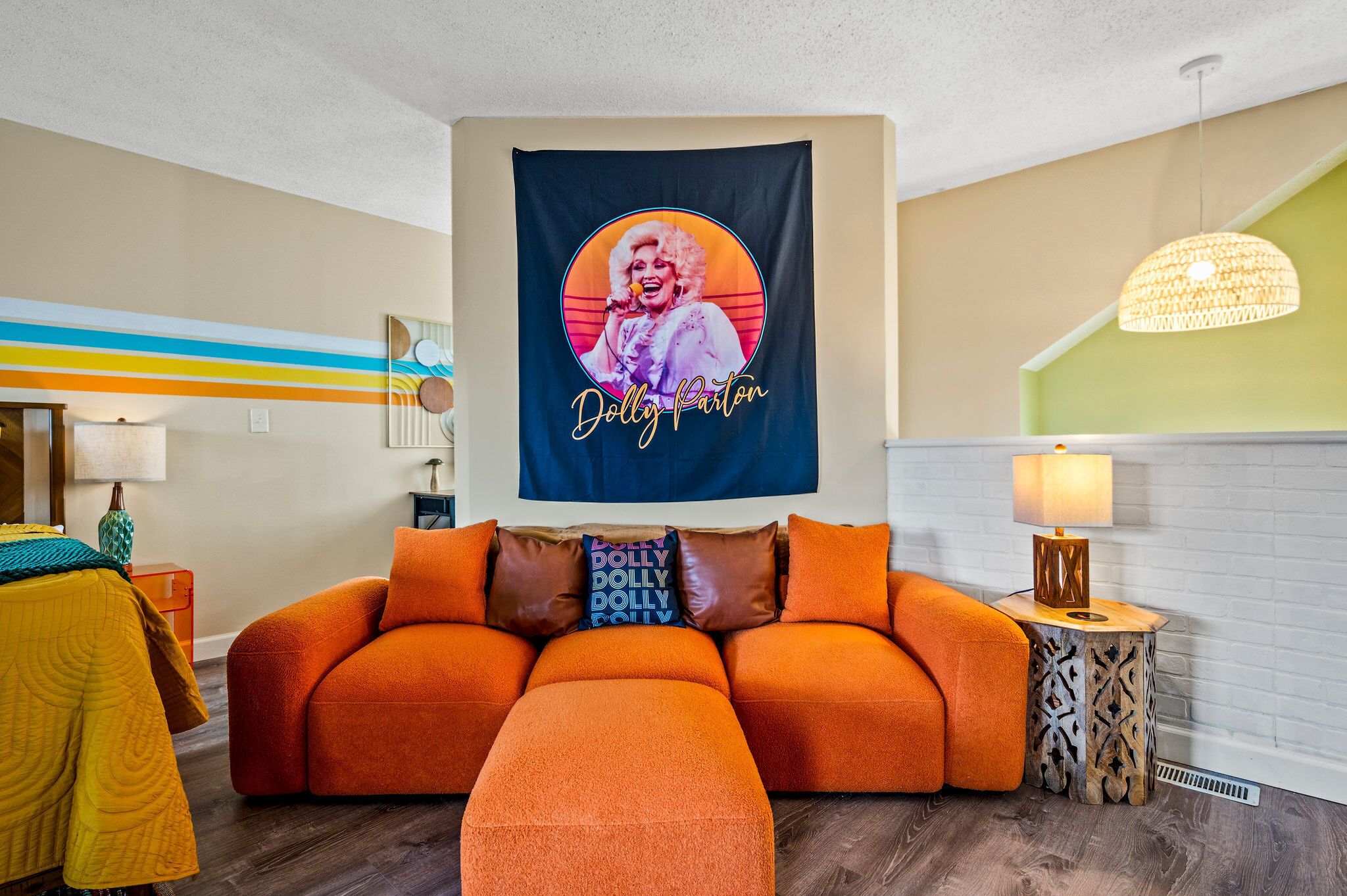 A fun Dolly-inspired suite with plenty of space for the family to relax!