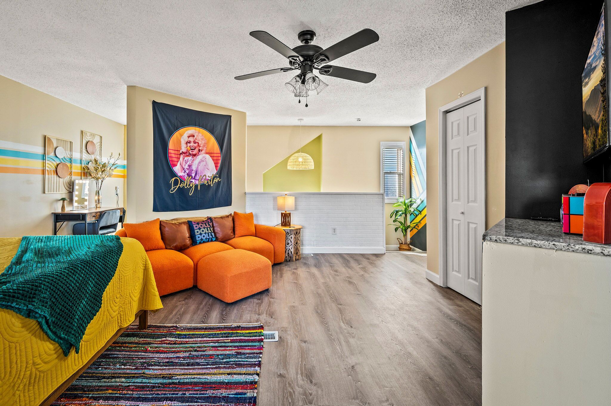 Spacious Dolly-inspired suite with plenty of room for the family to spread out!