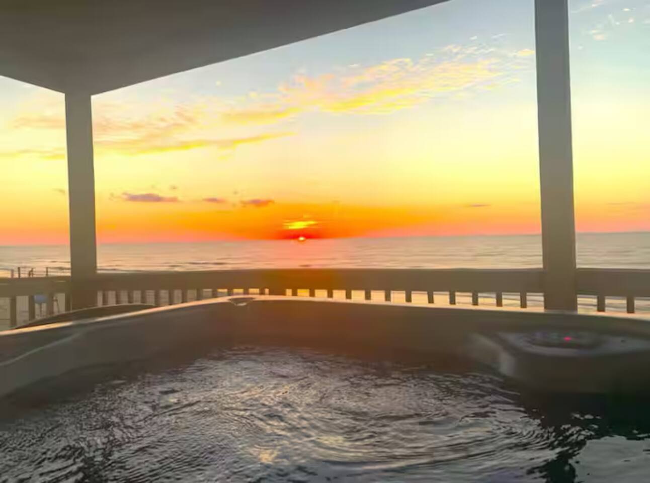 Sunset over the Gulf from the hot tub