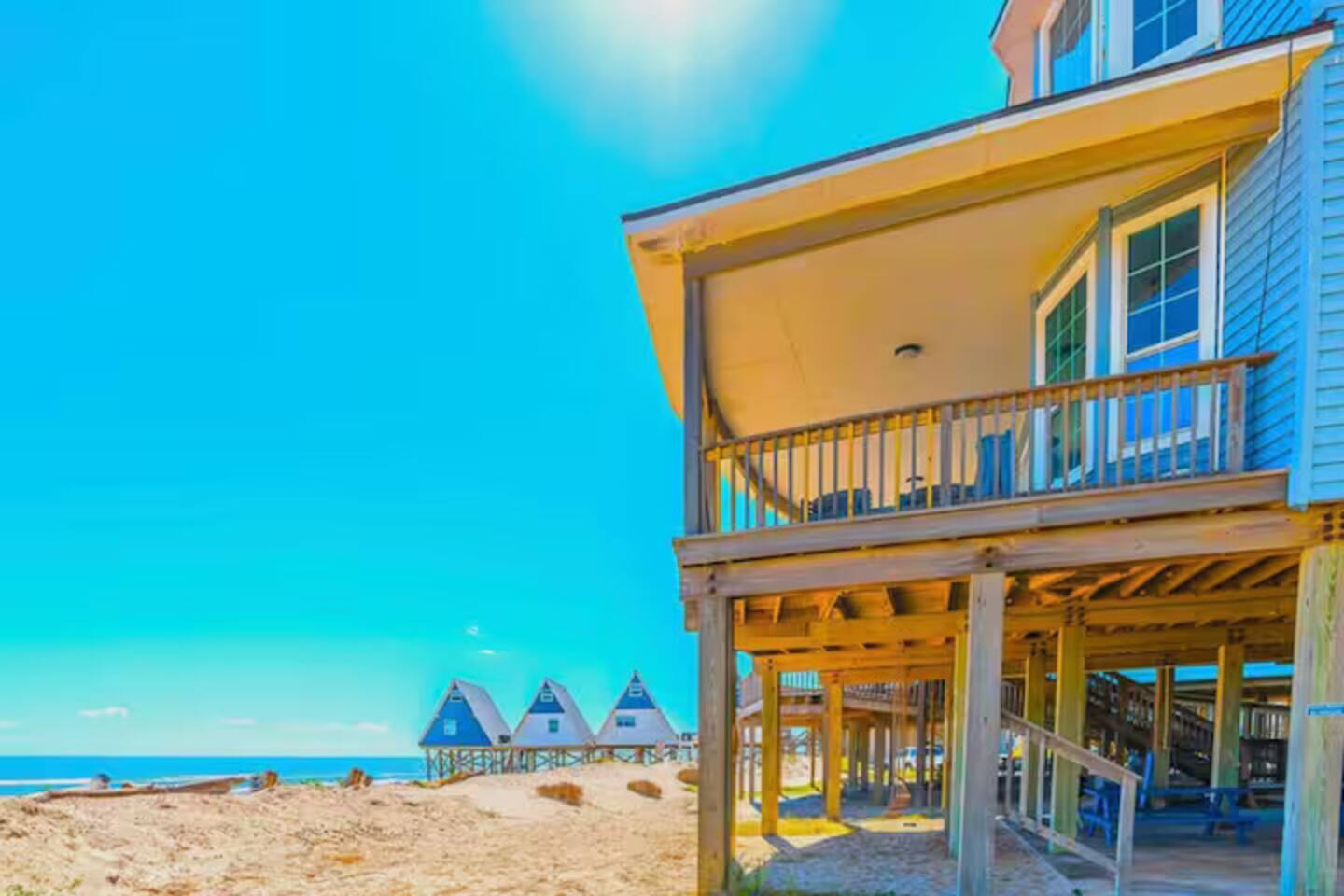 The house seen from the sand