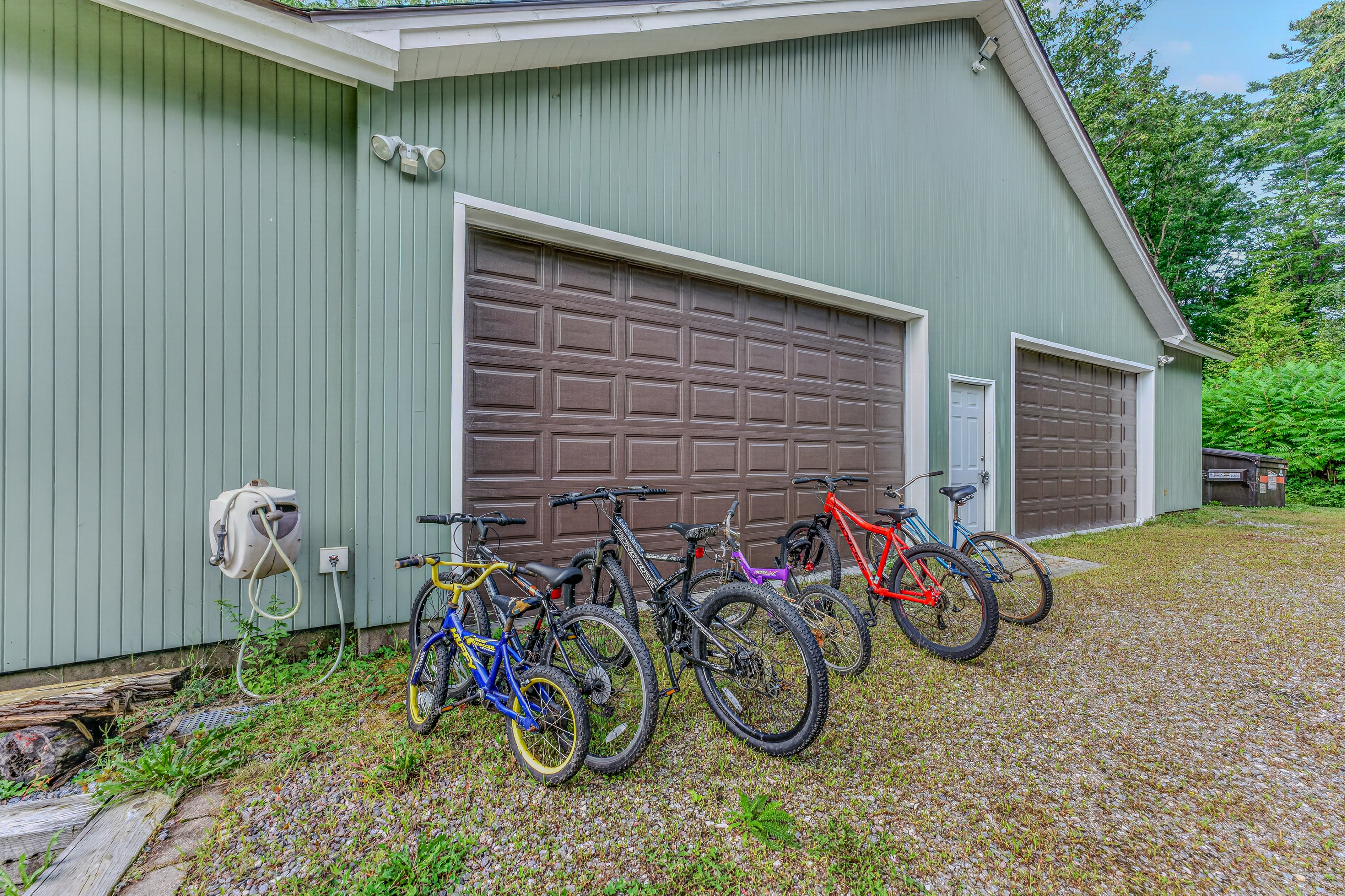 Detached garage with guest bikes for easy outdoor adventures