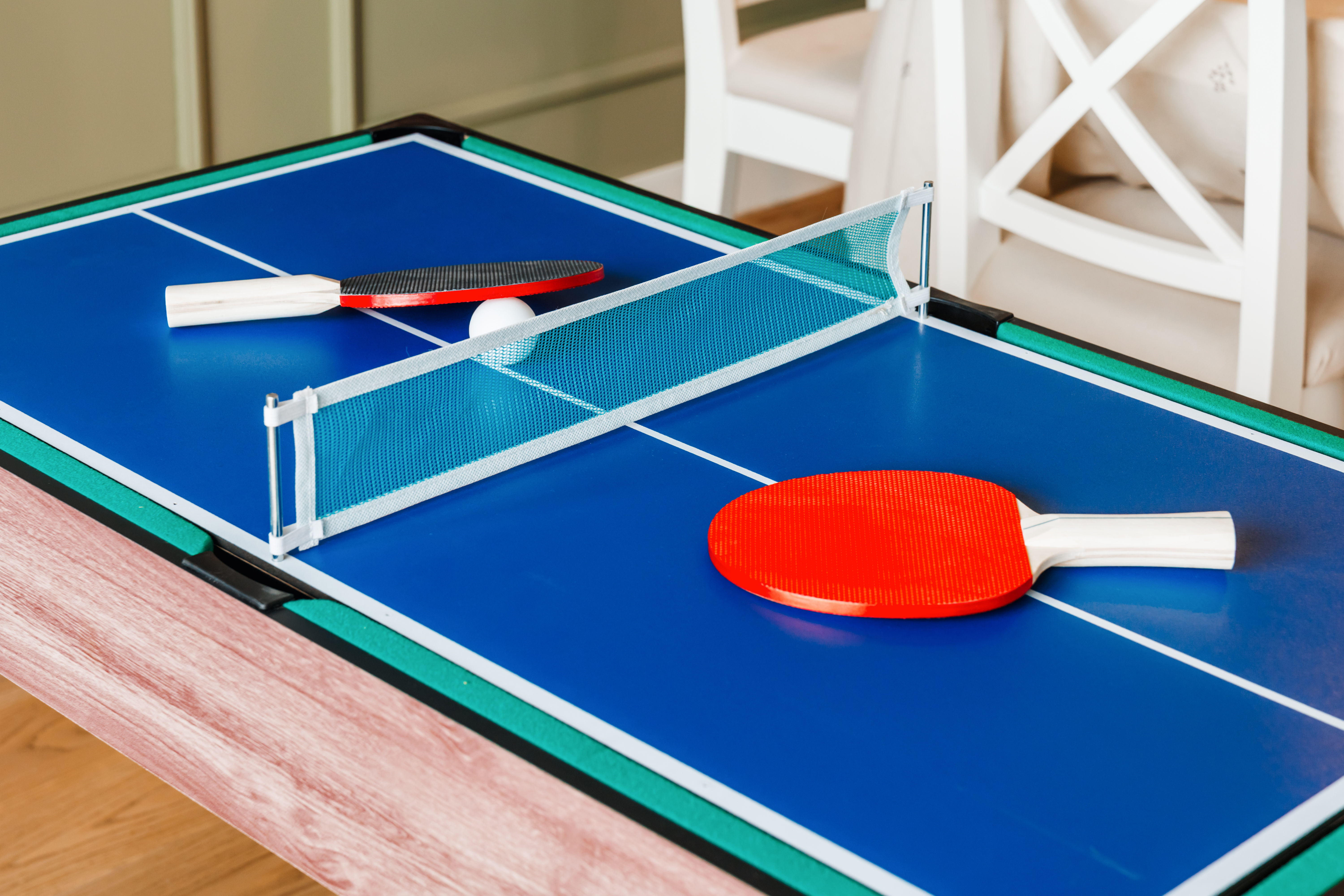 Tabletop ping pong adds a fun, family-friendly game option for guests