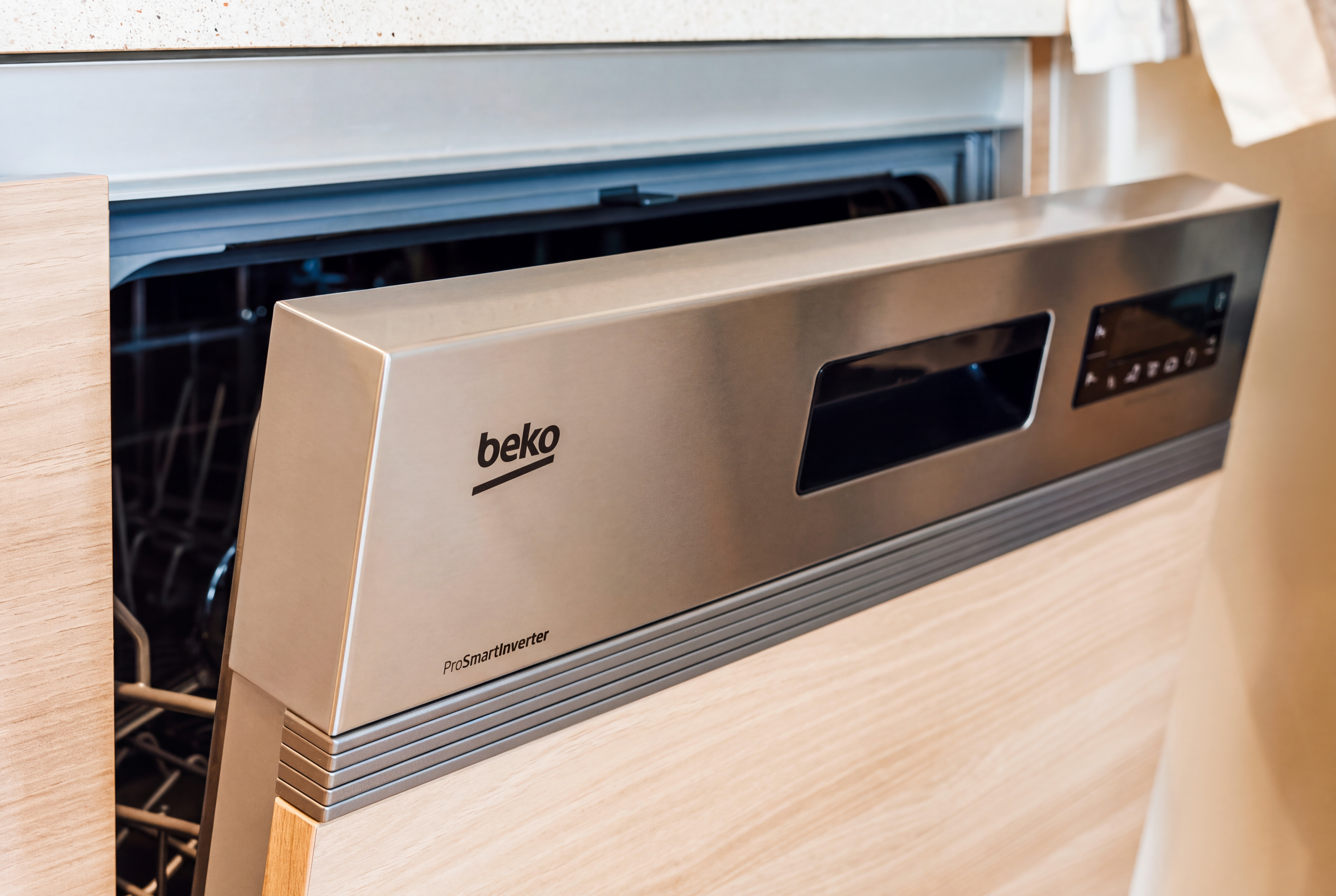 Modern built-in dishwasher for easy cleanup and added convenience