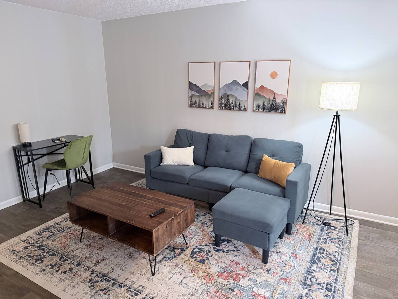 Comfortable living room with plenty of space to settle in for an extended stay