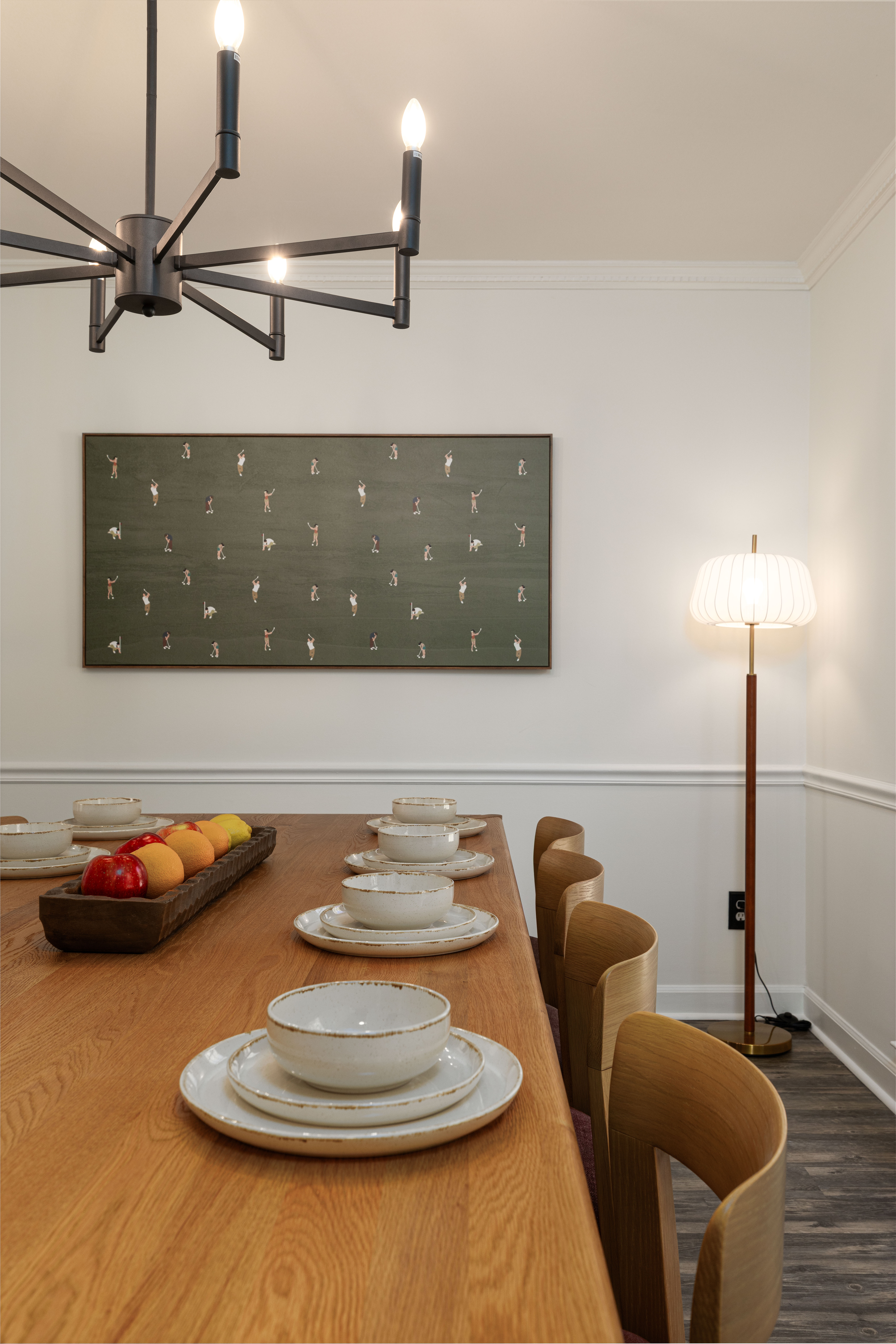 Main House dining table set for dinner