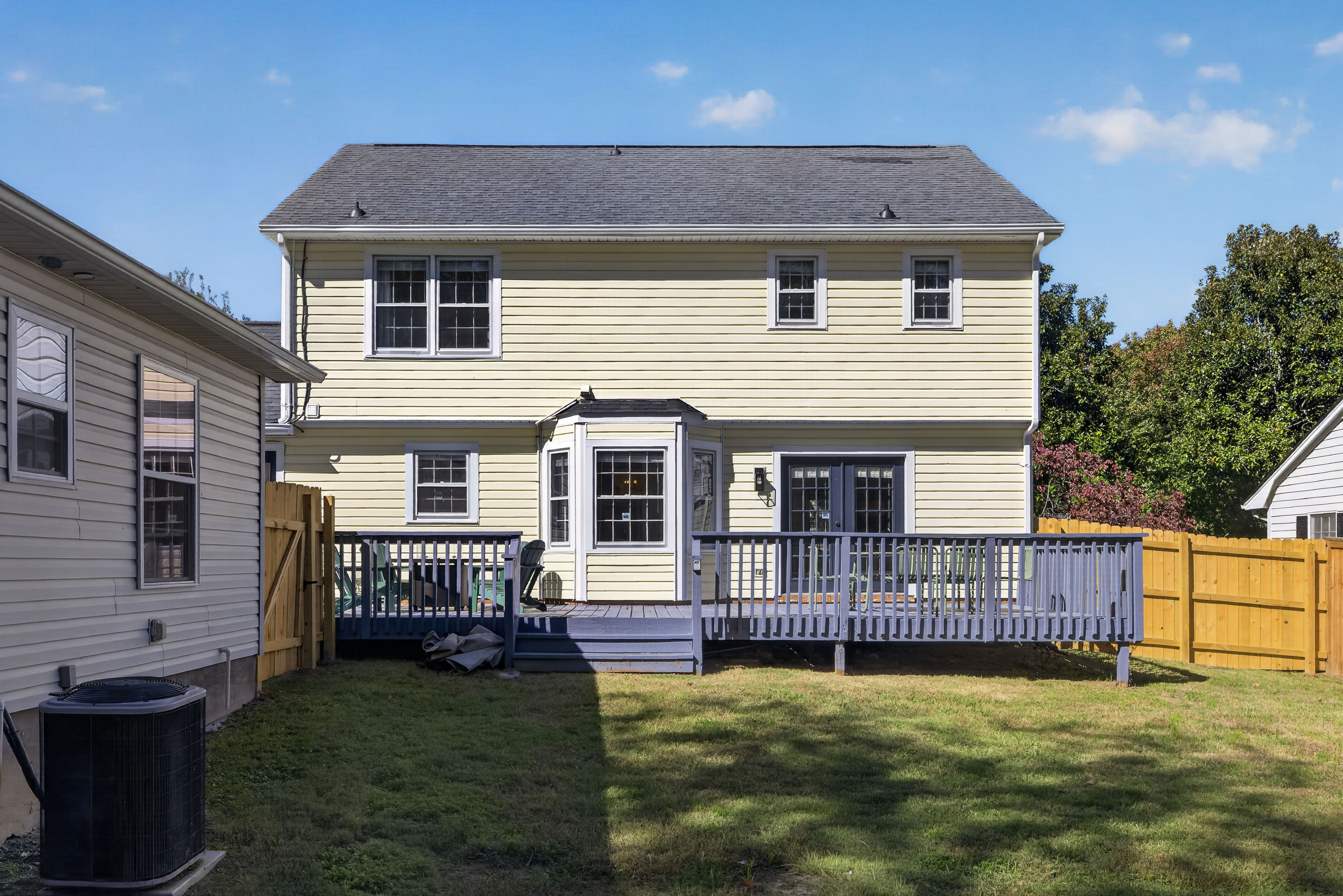 Back of the Main House: the deck and private fenced yard