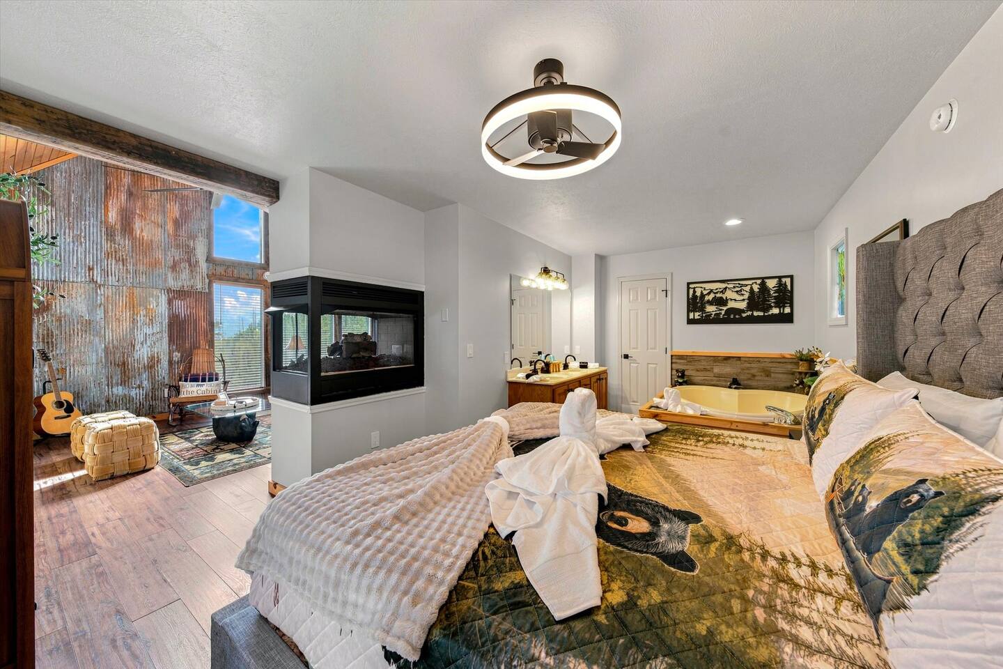 Fireplace in the bedroom!  Uh la la!