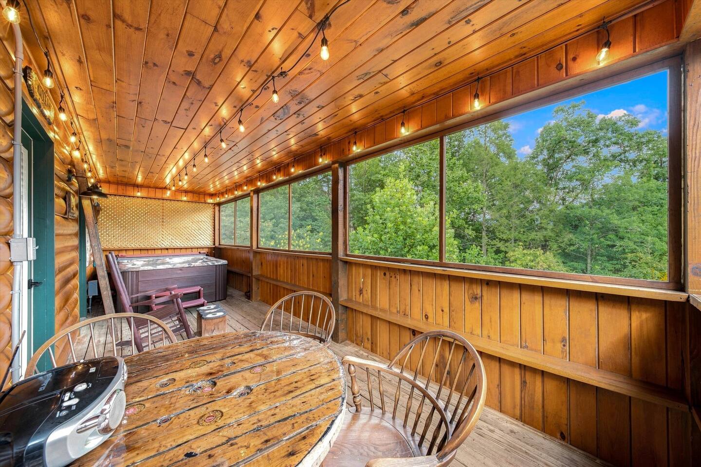Enjoy breakfast with a view, or jump in the hot tub first thing in the morning!
