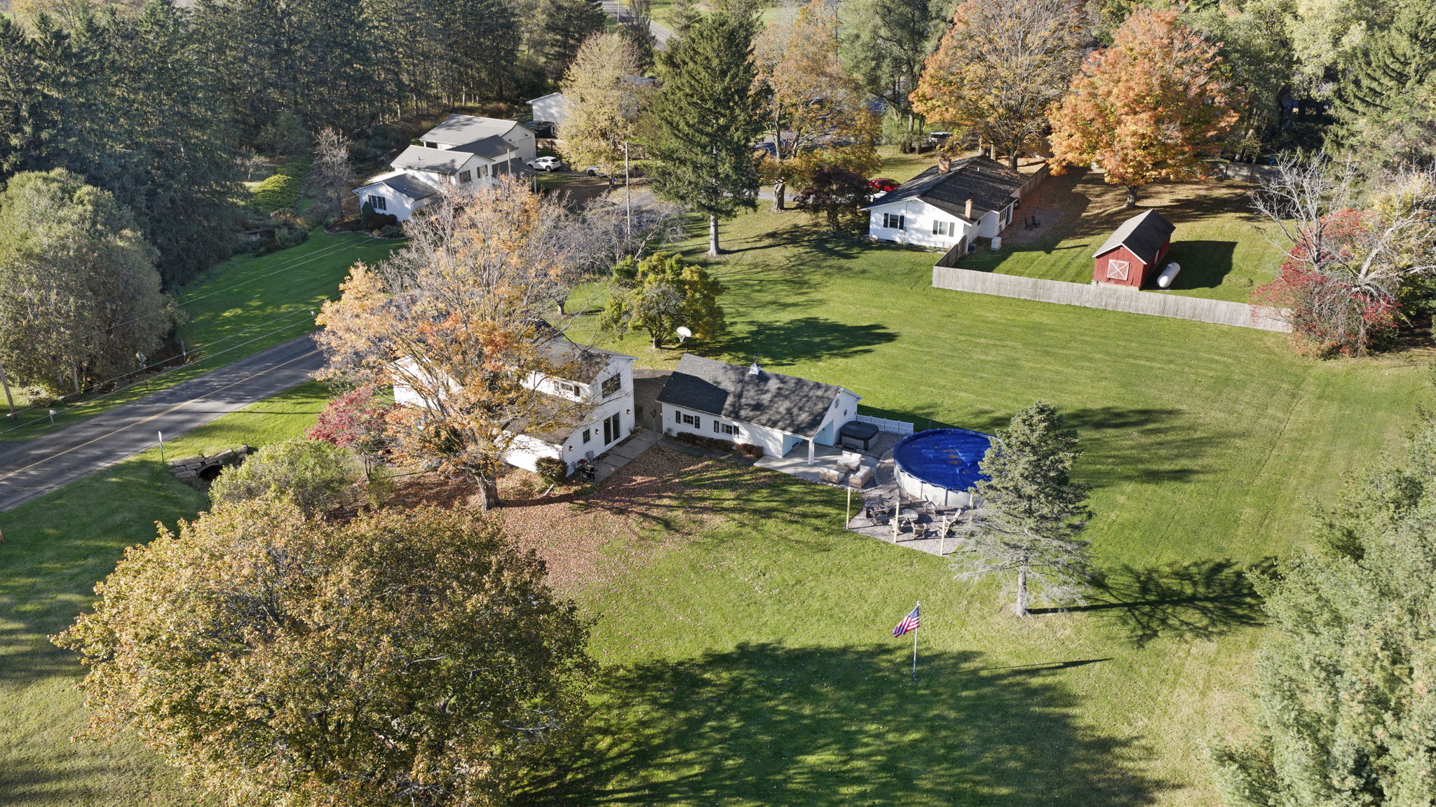 Spacious country retreat with huge yard, patio, and private pool