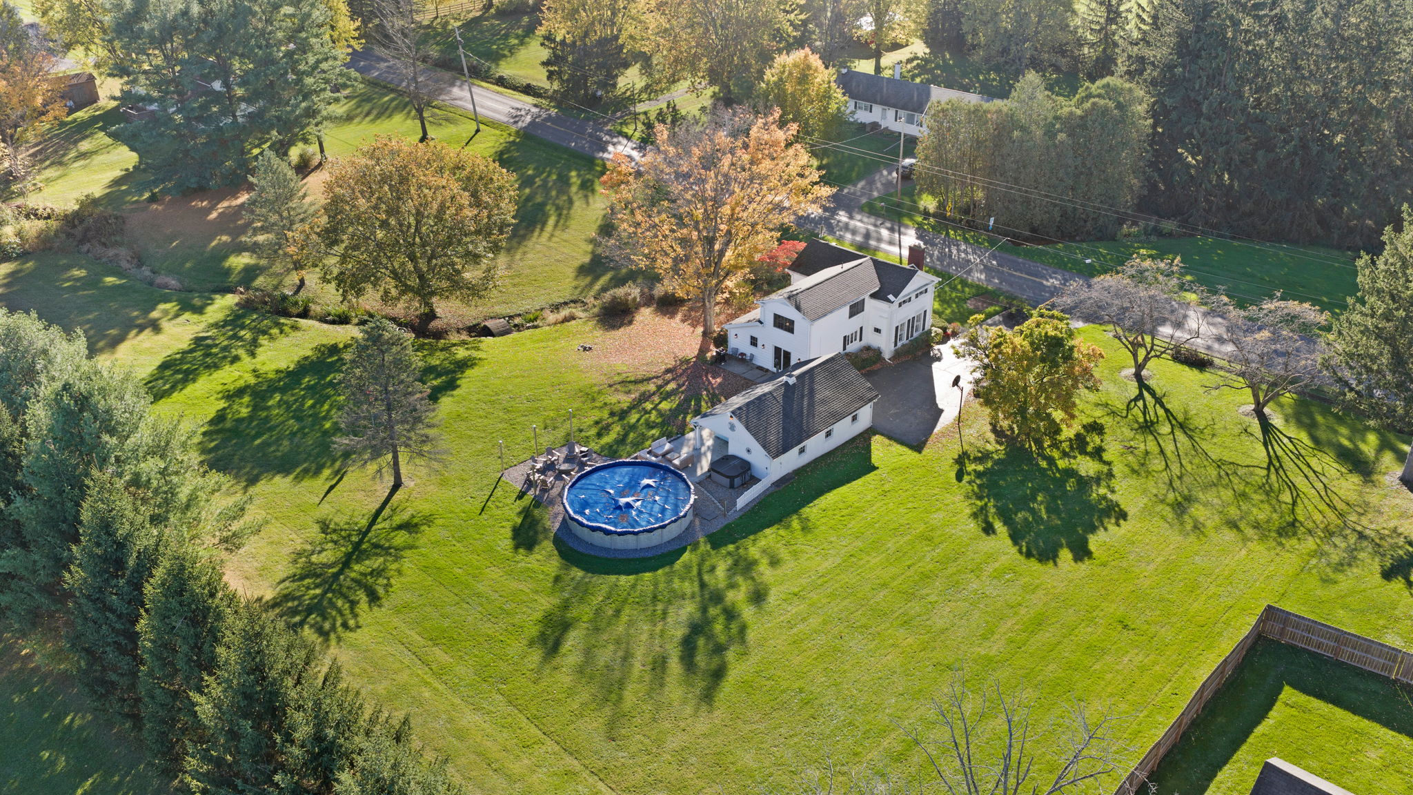 Spacious country home with pool, patio, and expansive private yard