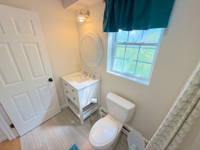 Bright, airy bathroom with natural light and a clean modern feel