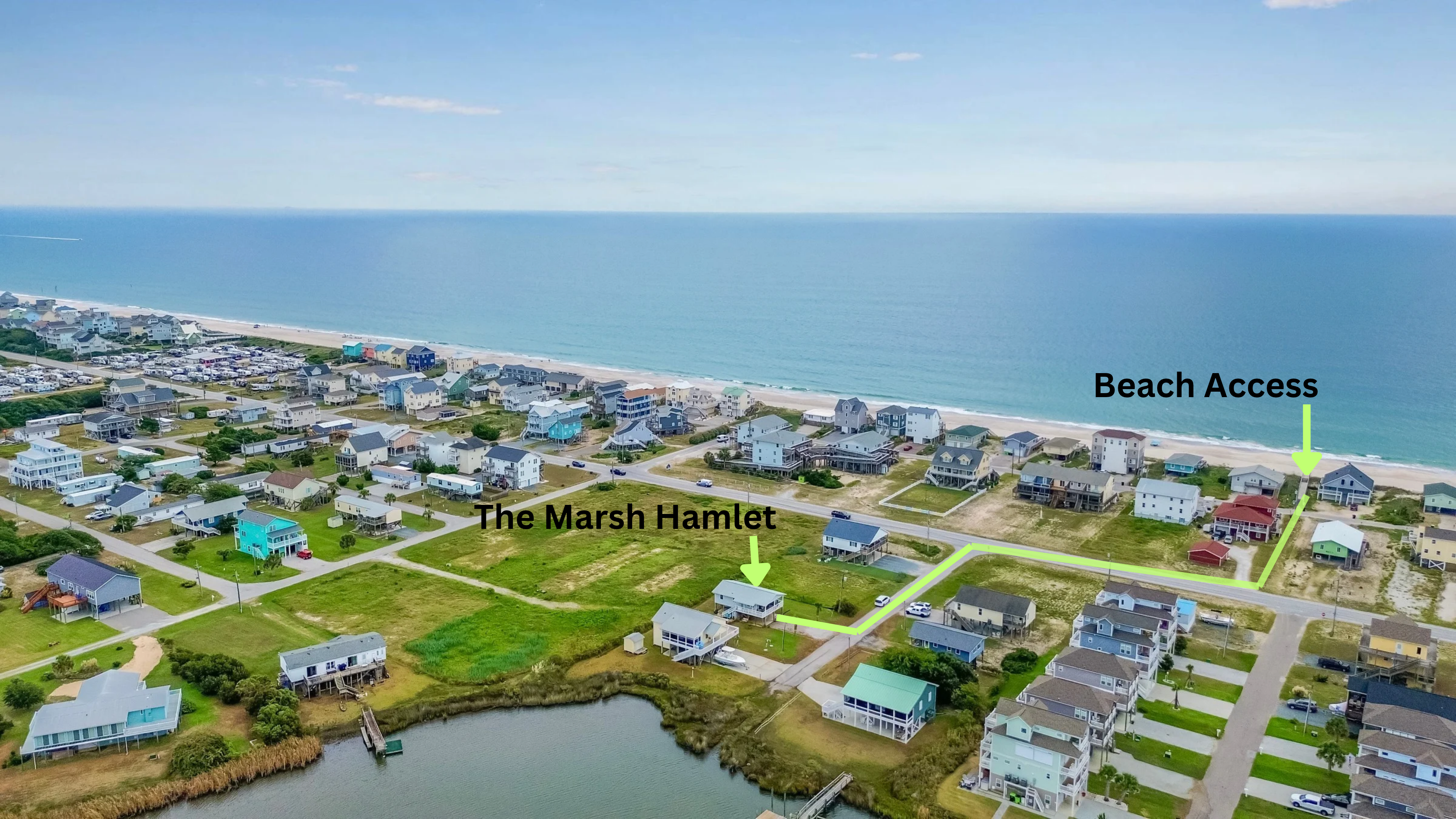 Coastal retreat near the marsh with easy beach access