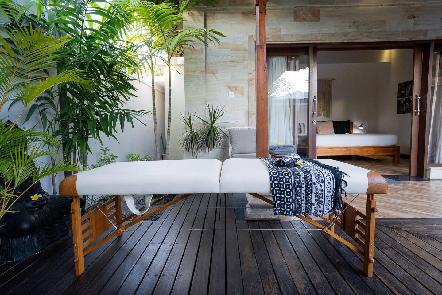 massage available by request, in room or 'alfresco' :)