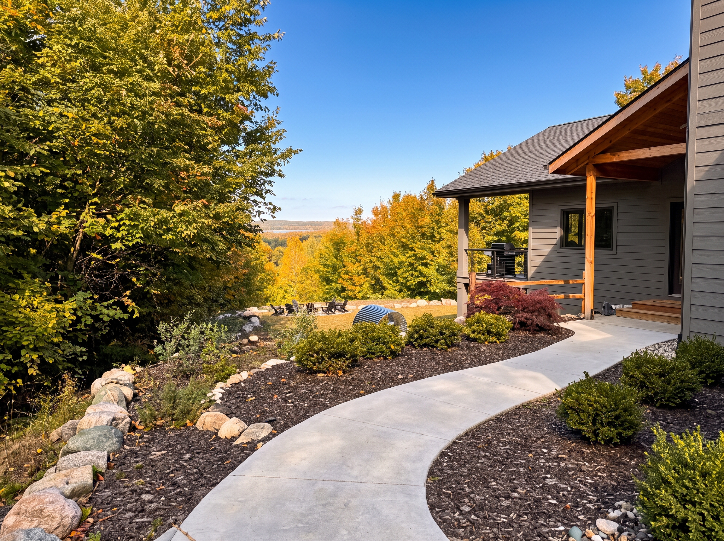 Overlook Bellaire on 10 wooded acres above Intermediate Lake