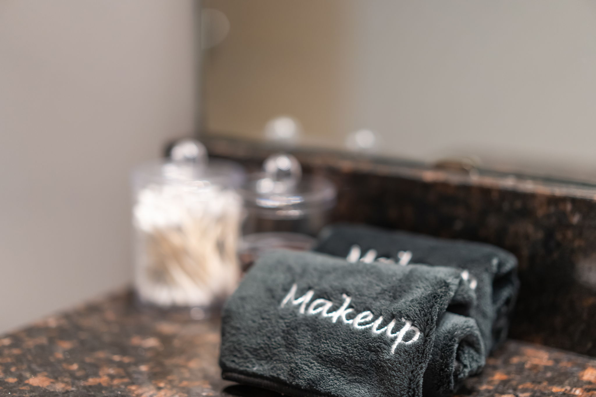 Thoughtful bathroom touches with dedicated makeup towels
